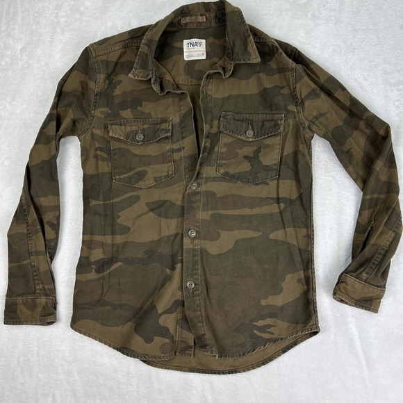 Aritzia Jackets & Blazers - TNA Aritzia Jacket Top Size Small Camo Camoflauge Military Casual Button Front